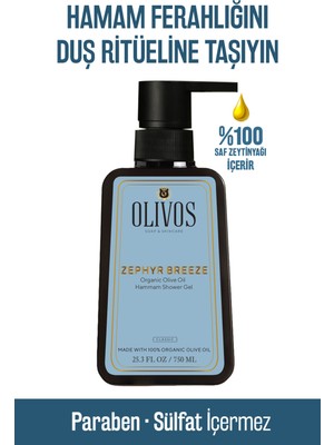 Olivos %100 Doğal Zeytinyağı Hamam Kokulu Zeytinyağlı Banyo Ve Duş Jeli Kuru Cilt Nemlendirici Ve Besleyici 750 ml