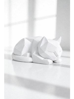 Sevimli Oturan Yavru Kedi Dekoratif Figür (3d Yüksek Kalite)