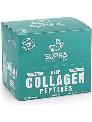 Starseven Supra Protein Beef Collagen 28 Saşe- Hidrolize Kolajen Peptidleri, Toz Form, Ti̇p 1 &amp;3, Aromasız
