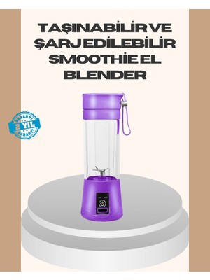 Novytech Mini Taşınabilir Blender 380ML USB Şarjlı Smoothie Hazırlayıcı - Lisinya