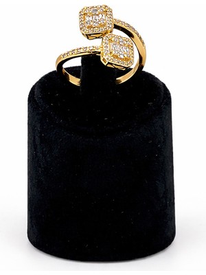 Pangu Altın Renk Kare Taşlı Çelik Kadın Yüzük