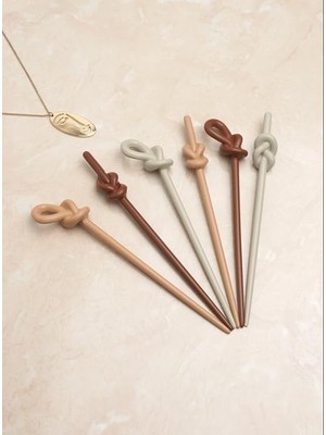 Hype Store Topuz Tokası Kadın 6 Adet Kahverengi Tonlar Kadın Çocuk Mandal Toka, Kız Çocuk Toka, Kadife Toka