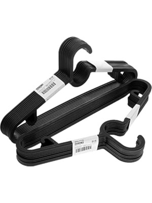 Hype Store Spruttıg – Hafif Plastik Askı, Elbise Askısı, Renk, Siyah, 39 Cm, 20'li Set