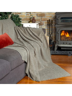 Latuda Home Premium Koltuk Örtüsü 175x215  Gramajlı Jakarlı Şönil  Kum Beji | Kanepe Örtüsü |  Kaymaz