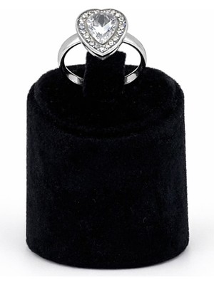 Pangu Damla Model Tek Taş Gümüş Renk Çelik Yüzük