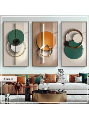 PremiumPort Şık Metal Çerçeveli Gerçek Cam Tablo Seti, Modern ve Zarif Dekorasyon