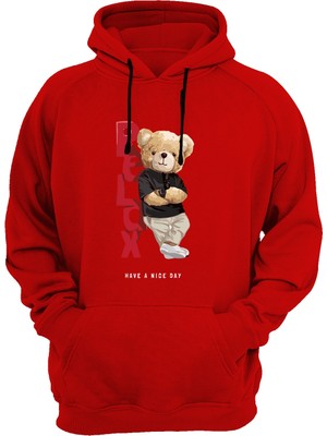 Widi Relax Baskılı Kırmızı Sweatshirt