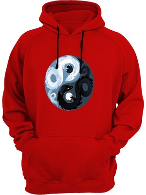 Widi Yin Yang Askılı Kırmızı Sweatshirt