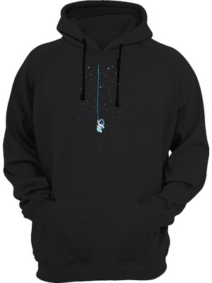 Widi Astronot Baskılı Siyah Sweatshirt