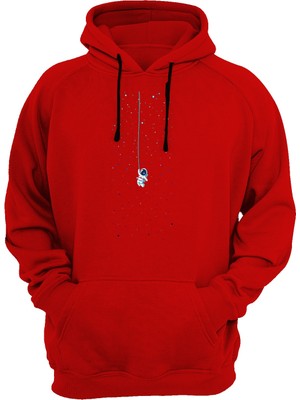 Widi Astronot Baskılı Kırmızı Sweatshirt