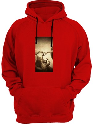 Widi Heykel Baskılı Kırmızı Sweatshirt