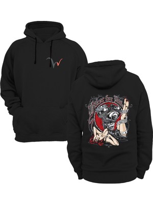 Widi Ride Forever Baskılı Siyah Sweatshirt