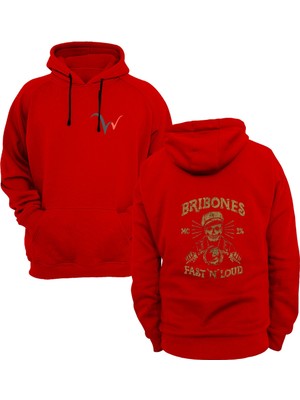 Widi Arkası Baskılı Kırmızı Sweatshirt