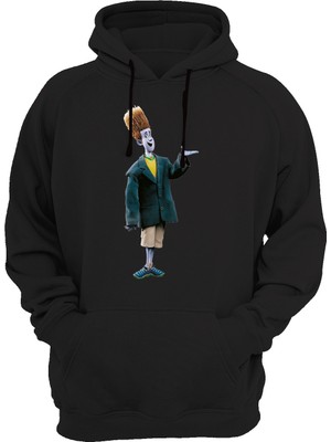 Widi Baskılı Siyah Sweatshirt