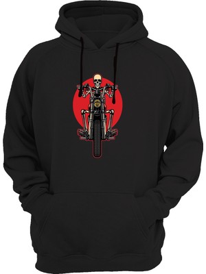 Widi Iskelet Baskılı Siyah Sweatshirt