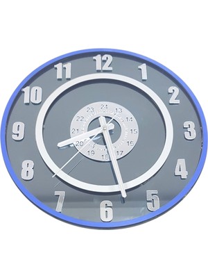 Formiqra Yeni Trend Gümüş Ayna Pleksi Gerçek Ayna Duvar Saati Çap 35CM Mavi-Gri