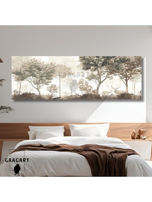 PremiumPort Bohem Tarzında Uzun Panoramik Orman Manzarası Kanvas Tablo