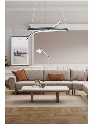 Snake Siyah Renk Modern Tasarım Yatak Odası - Cafe - Mutfak - Salon Beyaz LED Sarkıt Avize