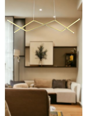 Utku Eskitme Renk Modern Tasarım Yemek Masası Üstü - Mutfak - Salon Beyaz LED Sarkıt Avize