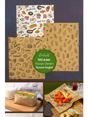 PremiumPort 100 Adet Karışık Desenli Amerikan Runner Servis Sunum Kağıdı