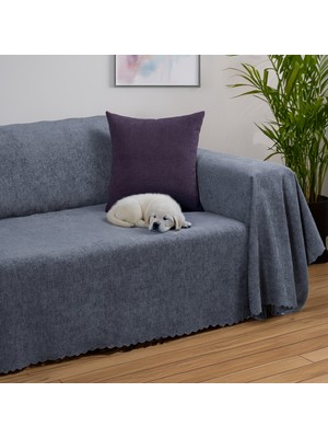 Latuda Home Premium Koltuk Örtüsü 175x350 XLARGE Gramajlı Jakarlı Şönil  Gri | Kanepe Örtüsü |  Kaymaz