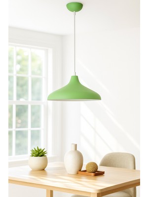 Nil Yeşil Içi Beyaz Renk Özel Tasarım Modern Dekoratif Cafe Sarkıt Cafe-Mutfak Tekli Avize(Ampulsüz)