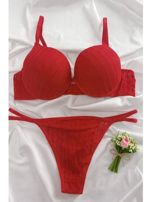 Arel Destekli Sütyen Takımı Simli Baskı