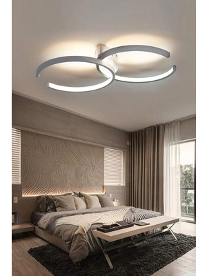 Duru Beyaz Renk Modern Tasarım Salon - Mutfak - Hol - Yatak Odası Beyaz LED Avize