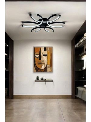 Levora Siyah Renk Modern Tasarım - Oturma Odası - Salon - Mutfak - Yatak Odası Beyaz LED Avize