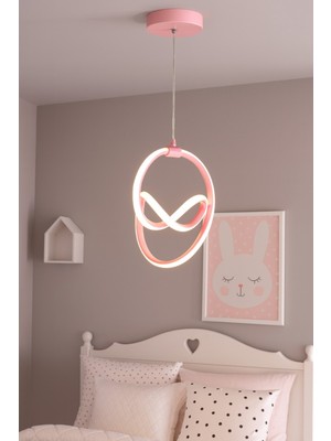 Doruk Pembe Renk Modern Tasarım - Salon - Mutfak - Hol Beyaz LED Sarkıt Avize
