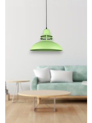 Fener Yeşil Renk Özel Tasarım Modern Salon - Mutfak - Cafe Tekli Sarkıt Avize (Ampulsüz)
