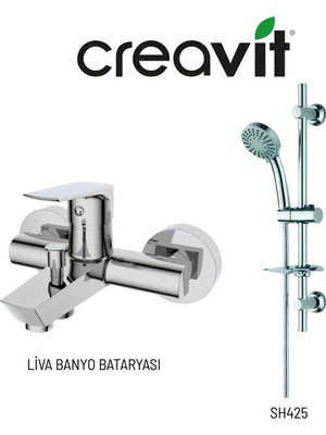 Creavit Liva Banyo Bataryası LV2500 ve Sürgülü El Duş Seti SH42