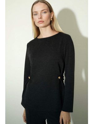 DeFacto Regular Fit Kayık Yaka Pike Uzun Kollu Tişört G3393AX26SP