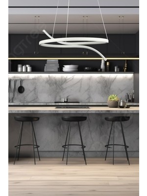 Snake Beyaz Renk Modern Tasarım Yatak Odası - Cafe - Mutfak - Salon Beyaz LED Sarkıt Avize