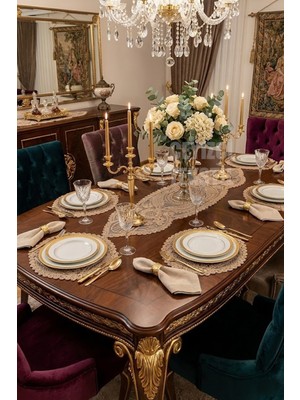 PremiumPort Şık Amerikan Servis ve Kapuçino Yemek Servis Takımı ile Zarif Masa Düzeni