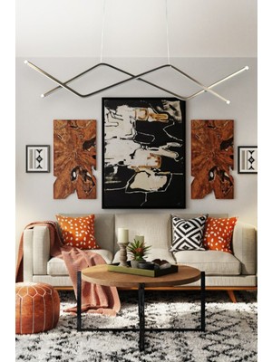 Utku Bronz Renk Modern Tasarım Yemek Masası Üstü - Mutfak - Salon Beyaz LED Sarkıt Avize