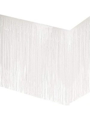 Partici Beyaz Püsküllü Masa Eteği