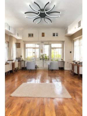 Levora Gri Renk Modern Tasarım - Oturma Odası - Salon - Mutfak - Yatak Odası Beyaz LED Avize