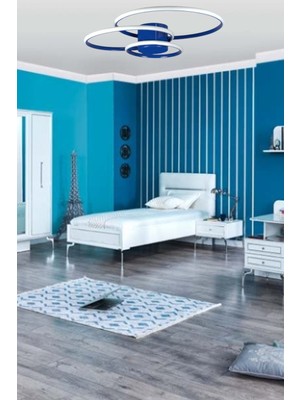 Sole Mavi Renk Modern Tasarım Salon - Mutfak - Hol - Yatak Odası Beyaz LED Avize