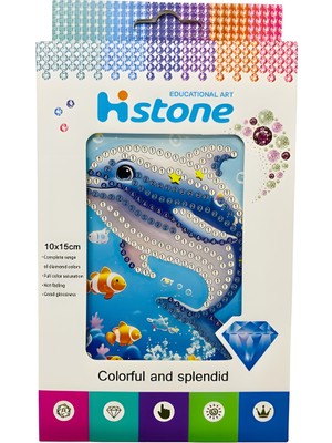 Elegantshop 5d Yapışan Boncuk Goblen Mozaik Tablo Pano 10*15 cm Yunus