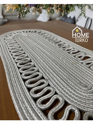 PremiumPort Jüt ve Hasır Dekoratif Masa Örtüsü, 30X70CM, Bohem Tarzı, Amerikan Servis