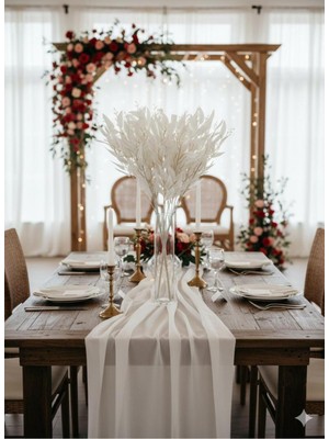 PremiumPort Beyaz Zeytin Dalı 50CM 5 Dallı Aranjman Dekor, Özel Gün Çiçeği