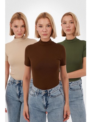Yade Fashion Kadın Kısa Kol Bluz 3’lü Set