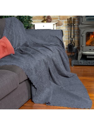 Latuda Home Premium Koltuk Örtüsü 175x215  Gramajlı Jakarlı Şönil  Gri | Kanepe Örtüsü |  Kaymaz