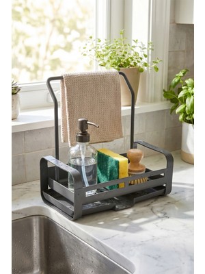 Emofom Sabunluk ve Havluluk Lavabo Mutfak Seti Askılı Evye Yanı Düzenleyici Süngerlik Hazneli Organizer