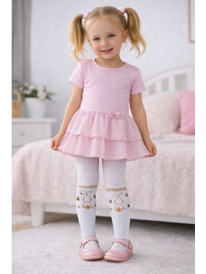 Gigi Giyim Tavşan Desenli Kız Çocuk Külotlu Çorap