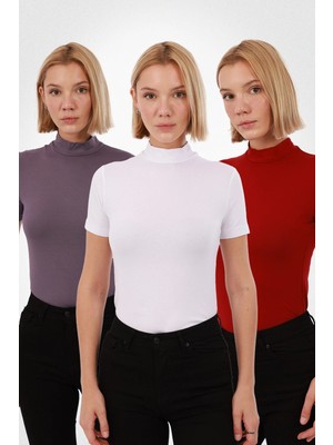 Yade Fashion Kadın Kısa Kol Bluz 3’lü Set