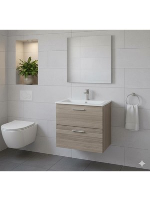 Vitra Mia 60 cm Cordoba Banyo Dolabı + Creavit 60 cm Ayna  Set