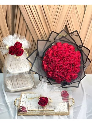 PremiumPort Kız Isteme Çiçek ve Çikolata Seti, Zarif ve Şık Hediye Seçeneği