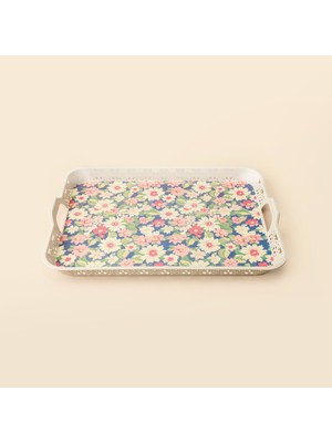 Evidea Kitchen Flower Oya Tepsi - Renkli - 32,5 x 23,5 cm